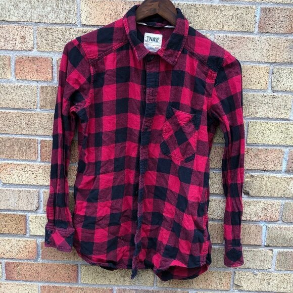 TNA Tops - TNA Flannel Button Up Shirt XXS Red